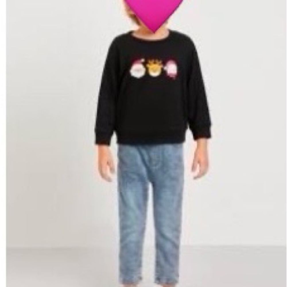 Black Holiday Sweatshirt with Santa and Reindeer
